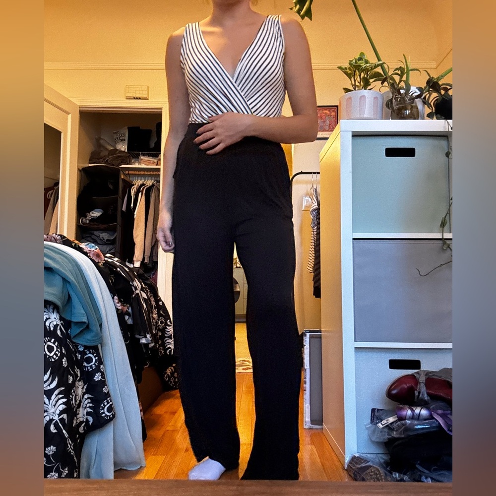 Kaileigh Striped Black and White Jumpsuit